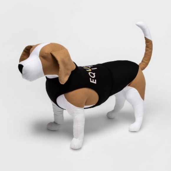 NWT TAKE PRIDE Equality Black Rainbow Pet Dog. Black Shirt Tee Size Large - Picture 1 of 5